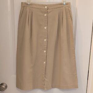White Stag Classic Tan Button-Down A Lign Skirt